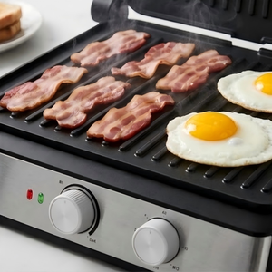 Griglia Elettrica a Contatto 2200W con Piastra Fissa, 2 Manopole, Antiaderente, Cool Touch, 180° - Offerta Speciale ° Piastra per Panini e Sandwich per Uso Domestico - Product Image 6