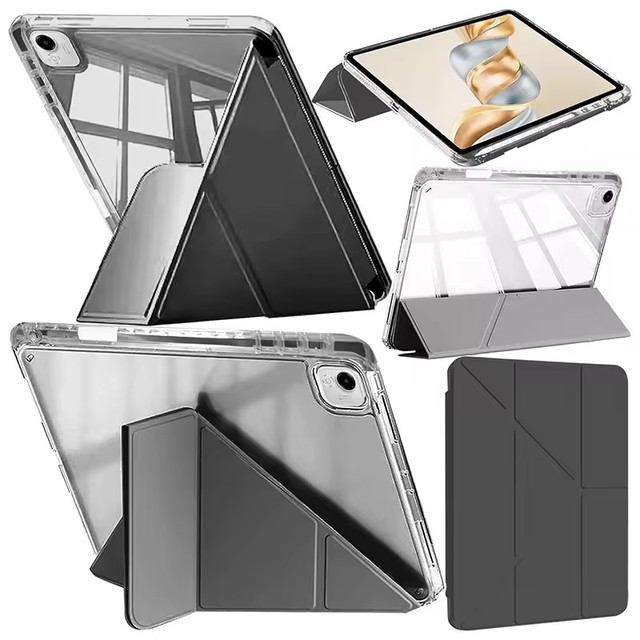 Case for Honor Pad X9a/X9 Pro 11.5 Inch 2025 with Pen Holder Y-Shaped Trifold Stand Clear Hard Back Shell Acrylic Y-fold Cover