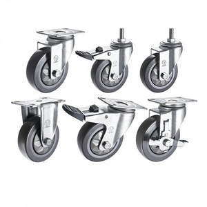 <span class=keywords><strong>Roue</strong></span> pivotante en PVC gris de taille moyenne YOULI 4 pouces 5 pouces, silencieuse, haute capacité de charge, résistante à l'usure, pour aviation - Product Image 1