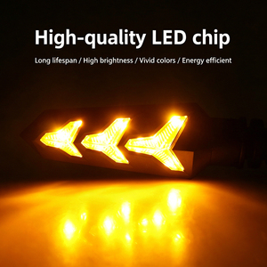 Clignotant séquentiel LED en forme d'arête de poisson pour moto et scooter, DRL 12V, lampe indicatrice universelle - Product Image 4