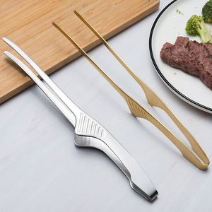 Pinces à barbecue en acier inoxydable doré, longues et pointues, ustensile durable et compatible lave-vaisselle pour pique-nique, camping, barbecue et cuisine - Product Image 1