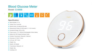 2023 Độ chính xác tốt nhất bệnh tiểu đường máy tính thử nghiệm Blood <span class=keywords><strong>Glucose</strong></span> Monitor 25/50/100 kiểm tra Strips glucometre với Bluetooth - Product Image 3