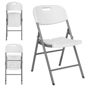 Kaliteli ve sompetitive fiyat PP koltuk ve toz kaplı fram plastik katlanır sandalye ile arka çelik - Product Image 6