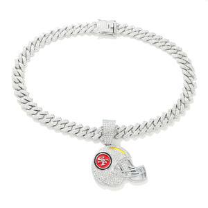 Kalung Liontin Berlian Lapis Emas Gaya Hip-Hop Amerika Eropa Detroit Tigers, Rantai Bambu, Aksesoris Pria - Product Image 2