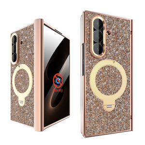 เคสโทรศัพท์แบบมีกลิตเตอร์พร้อมที่ยึดแม่เหล็กสำหรับ Samsung Fold 6 7 8 ลายดาว วัสดุ TPU PC - Product Image 4