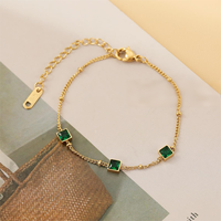 Parure de bijoux vintage en acier inoxydable plaqué or 18 carats étincelant vert rouge blanc pendentif collier bracelet parure cadeau