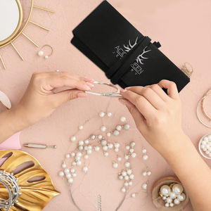 Bijoux en daim rouleau sac collier anneau boucle d'oreille pochette personnalisée en gros - Product Image 6