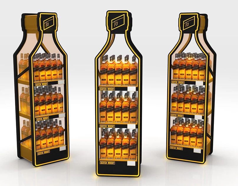 Durable Custom Metal Beverage Display Rack for Retail Shops Ideal for Bottled Wine & Drinks — view 2