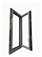Ventana Vertical Abatible de Doble Acristalamiento con Aislamiento Térmico de Aluminio, Ahorro de Energía, Insonorizada y con Aislamiento Térmico para Sótano