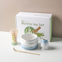 Ensemble cadeau matcha personnalisé en gros avec emballage et accessoires, fouet en bambou, bol en céramique, kit fouet à matcha pour les accessoires à thé