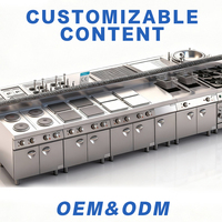 Cuisinière à gaz commerciale multi-brûleurs CFT avec four, haute performance pour la restauration