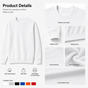 Sudadera Personalizada con Logotipo para Hombre, Cuello Redondo, Unisex, al por Mayor, Estilo Urbano Premium, Sudadera de Forro Polar, 100% Poliéster, Otoño, Tallas S-4XL - Product Image 4