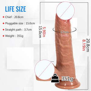 8 9 10 11 12 Zoll schwarz braun Hautfarbe realistische <span class=keywords><strong>Dildo</strong></span> Sexspielzeug Erwachsenen Spielzeug - Product Image 3