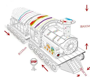 Childrendyicolor serie de pintura pintada a mano Graffiti tren (inglés) 3D rompecabezas modelo Graffiti Juguetes