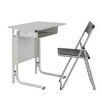 Mobilier scolaire moderne, ensemble de salle de classe universitaire gain de place avec chaises empilables en acier et tables pliantes pour un confort et une flexibilité optimaux