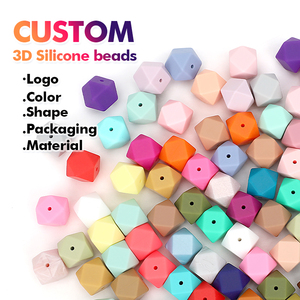 Perles en silicone hexagonales écologiques faites sur mesure (100 pièces) pour la fabrication de bijoux faits <span class=keywords><strong>maison</strong></span> et de jouets - Product Image 4