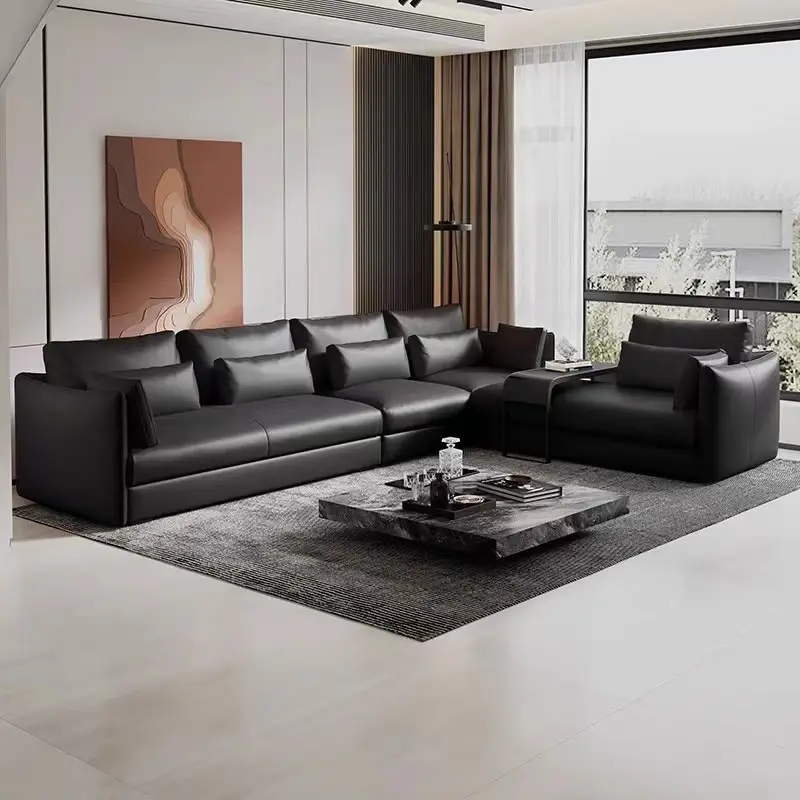 Kabasa High Quality Sectional Couch Soft Seater Set L Shape Luxury Sectionals Living Room Leather Sofa