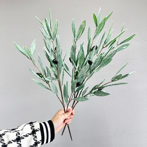 Hojas de olivo artificiales Meng Jie con frutos, de 30cm a 100cm, de PVC, plástico suave, flores artificiales para decoración del hogar, bodas y hoteles. - Product Image 3