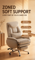 Chaise de bureau ergonomique grande taille Dowinx, dossier haut, chaise de gaming pour ordinateur, accoudoirs réglables, soutien lombaire, en PU, pour atelier et chambre