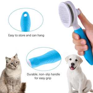 Productos de Aseo para Mascotas, Cepillo Quitapelusas de Acero Inoxidable, Autolimpiante, Peine de Masaje para Gatos y Perros - Product Image 2