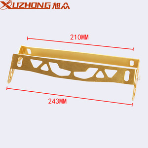 Cadre de plaque d'immatriculation en alliage d'aluminium Xuzhong 210 mm, pince réglable, couleur or, modification automobile - Product Image 1