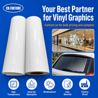 Rouleau de vinyle adhésif transparent imprimable éco-solvant brillant en PVC de 120g pour vitrines commerciales – Vente en gros