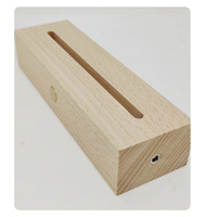 Vente en gros de veilleuse LED Stonelamp Holder Base de lampe Logo personnalisé en bois USB Décoration en bois Souvenir Modern Wood Crafts Beech