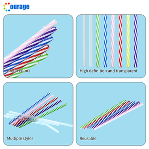 Pailles transparentes <span class=keywords><strong>en</strong></span> verre de <span class=keywords><strong>paille</strong></span> droite <span class=keywords><strong>en</strong></span> <span class=keywords><strong>plastique</strong></span> de couleur pour boîtes de verre de 16oz - Product Image 4