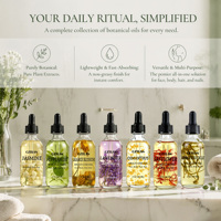 Minyak Pijat Tubuh Lavender Bunga Kering Aromaterapi Alami Multiguna, Minyak Wangi Bunga, Mencerahkan Melembapkan Tubuh & Wajah