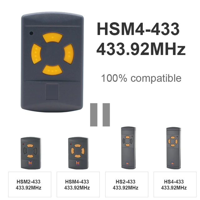 Garage Remote Control Hsm4 HSM4-433 433mhz 433.92 Mhz Cloner Fixer Code Gate Transmitter