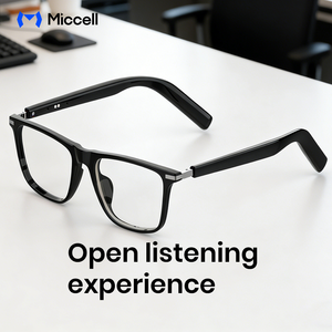 Lunettes intelligentes Miccell, audio à oreille ouverte, 6 heures <span class=keywords><strong>de</strong></span> <span class=keywords><strong>musique</strong></span>, étanches IP65, légères, lunettes intelligentes à IA <span class=keywords><strong>pour</strong></span> les voyages d'affaires, les sports - Product Image 1