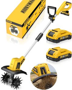 Motoculteur de jardin sans fil 20V 360RPM Cultivateur électrique 2 batteries 2.0Ah Chargeur 9In Largeur de labourage 6.6In Profondeur - Product Image 1