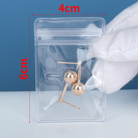 Pochette en PVC transparente auto-adhésive 4x6cm pour bijoux, sac OPP réutilisable pour organiser boucles d'oreilles et bagues