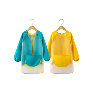 <span class=keywords><strong>Tablier</strong></span> imperméable en TPU à manches longues pour enfants, à porter à l'envers, pour la maternelle, garçons et filles, motif animaux de dessin animé - Product Image 1