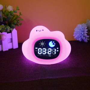 Veilleuse Adorable Nuage Apaisant pour Bébé avec Sons de <span class=keywords><strong>Bruit</strong></span> Blanc, Musique Douce, Horloge d'Aide au Sommeil et Lampe de Table - Product Image 2