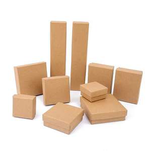 Custom logo hot sale kraft paper square rectangle jewelry packaging box paper gift box jewelry