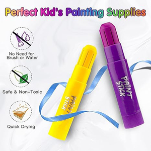 Disegno cancelleria solido Gouache Stick lavabile Tempera setosa bastoncino di vernice per bambini ad asciugatura rapida pastelli idrosolubili - Product Image 5