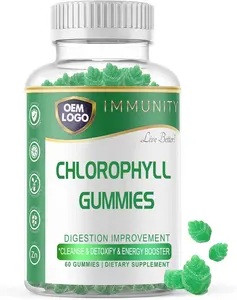 100% All Natural Immun Support Vegane Chlorophyll-Gummis steigern Ihre Energie und verbessern die Verdauung