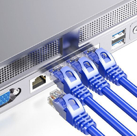 Cable de Red Ethernet de Alta Calidad de 0.5-30M, Conectores RJ45, CAT6, Gris/Azul, 6mm