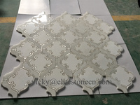Mosaïque de carreaux en marbre blanc moderne pour la décoration murale et de sol intérieure