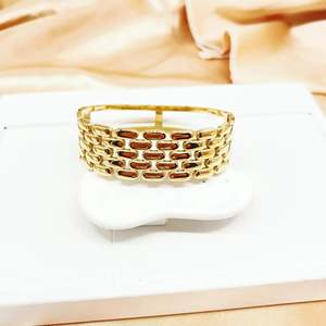 Fashion <b>Bangle</b> 316L Stainless Steel PVD Gold Plating Sustainable Resistant Jewelry for Women - Product Image 1