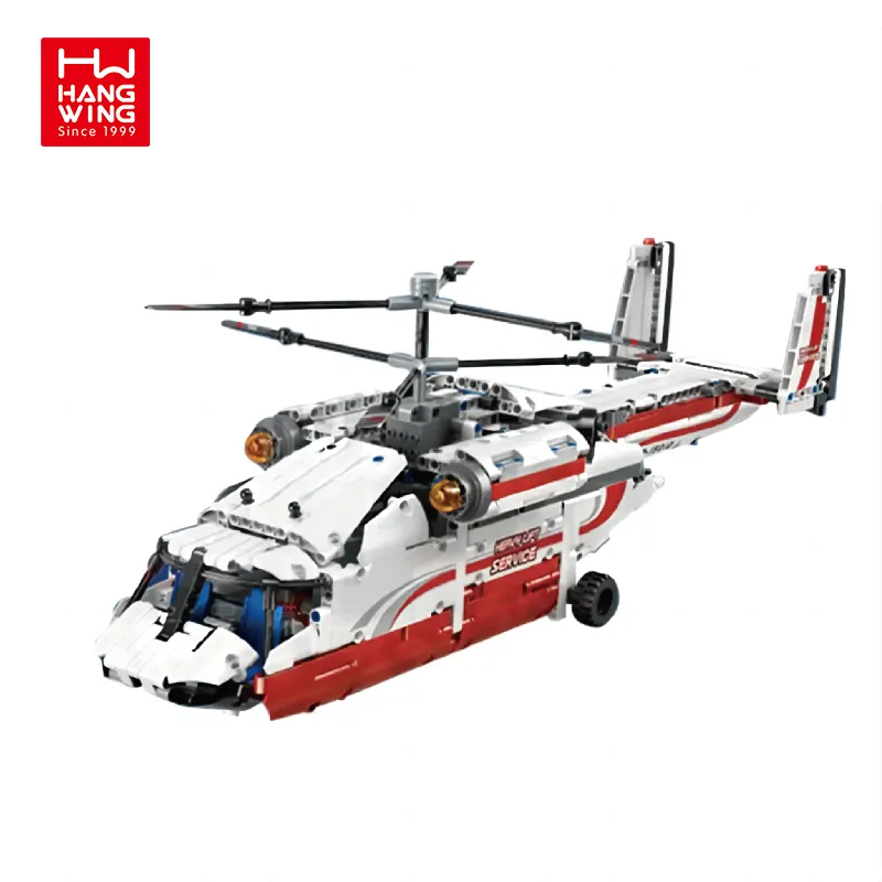 HW yüksek teknoloji serisi helikopter APP motorlu uçak modeli Set MOC teknik yaratıcı çocuk oyuncağı yapı taşı 738 adet