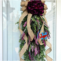 Couronne de printemps en plastique de haute qualité, ornement en forme de goutte, décoration à suspendre à la porte pour la décoration de la maison, faite à la main, nouveauté