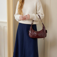 Échantillon personnalisé disponible, sacs à main vintage pour femmes, sac à bandoulière en cuir véritable, sac sous le bras pour femmes, faible MOQ