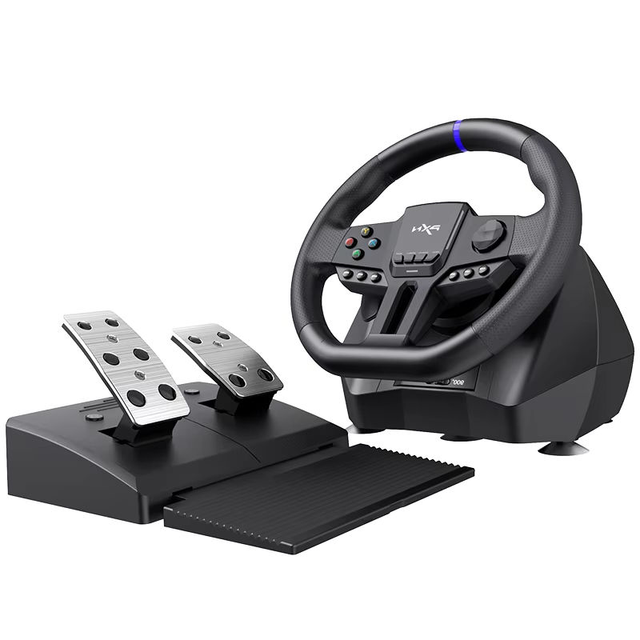 SUNDI PXN V900 360/900 Degree Double Vibration Racing Steering Wheel for PC, PS3, PS4, Xbox Series, Switch