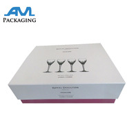 Boîte à vin en cristal de luxe, boîte cadeau rigide à charnières avec mousse protectrice, emballage durable conforme à la norme PPWR