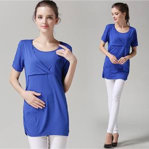 Verano Modal mujeres embarazadas Top manga corta <span class=keywords><strong>Camiseta</strong></span> de <span class=keywords><strong>lactancia</strong></span> Tops de <span class=keywords><strong>lactancia</strong></span> para ropa de maternidad - Product Image 6