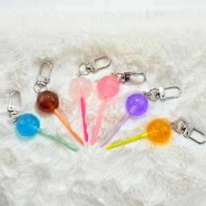 Porte-clés créatifs en forme de sucette arc-en-ciel, transparents, lumineux, en plastique acrylique, imprimés UV, accessoires durables, pendentifs pour sacs de bonbons - Product Image 3