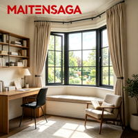 Fenêtre en alliage d'aluminium moderne sur mesure, design à rupture de pont thermique, insonorisée, étanche, double vitrage pour villa de luxe