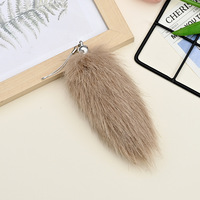 Porte-clés en peluche créatif pour sac et bagages, pendentif pour cartable, adorable figurine en fausse fourrure pour téléphone, couleur unie